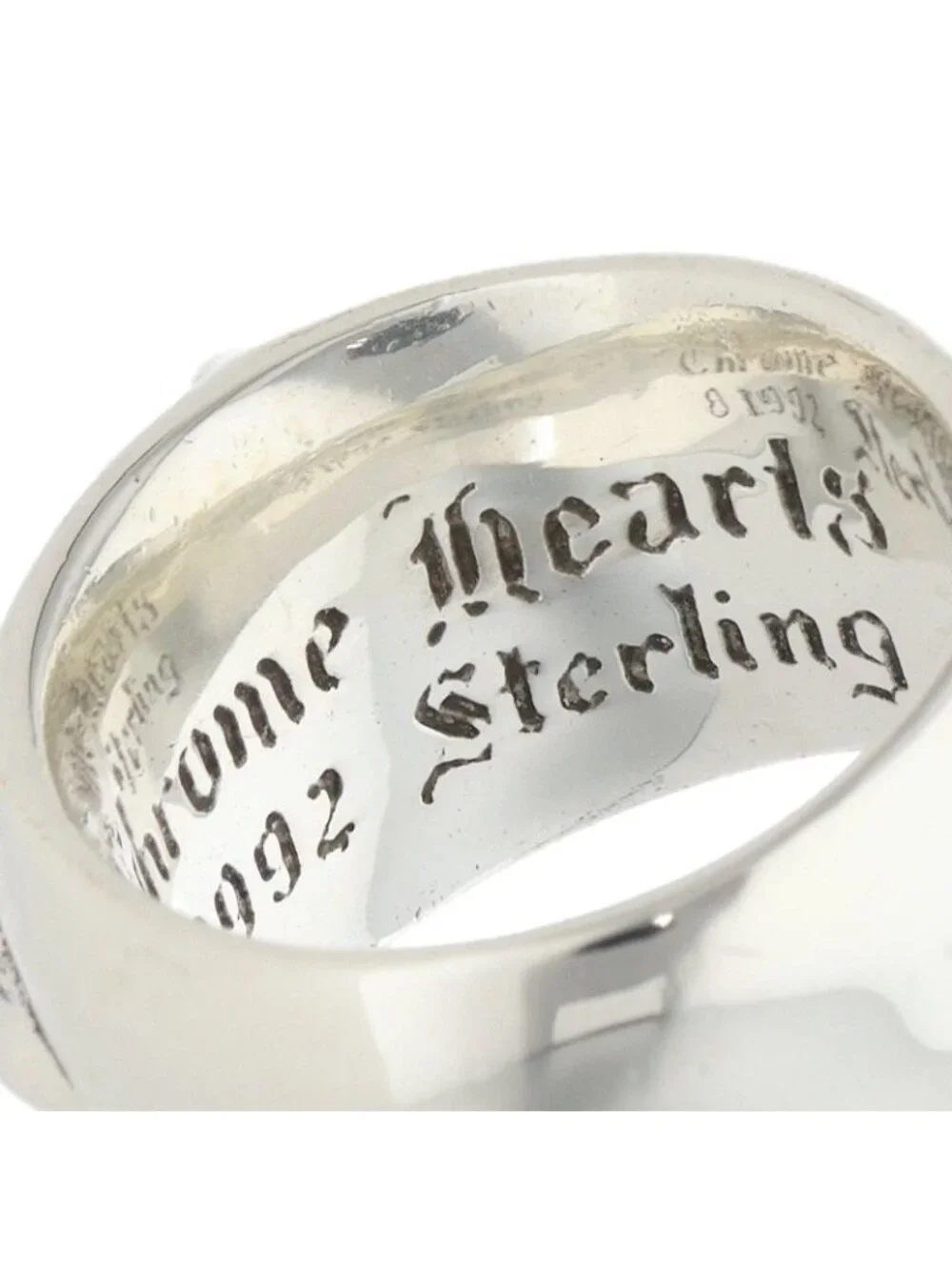 Chrome Hearts Flrl Crs Floral Cross Silver Ring